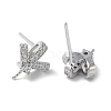 Rhodium Plated 925 Sterling Silver Stud Earring Findings STER-M115-17P-2