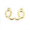 Golden Plated Alloy Letter Pendants X-PALLOY-J718-01G-Q-1