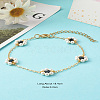 Shell Pearl & Acrylic Beads Flower Link Bracelets X1-BJEW-TA00003-05-2