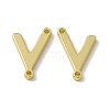 Rack Plating Brass Letter Connector Charms KK-C007-38G-V-1