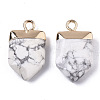 Natural Howlite Pointed Pendants G-N326-34L-2