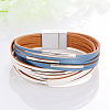 Two Tone Imitation Leather Multi-strand Bracelets for Women WGE2A7B-07-1