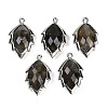 Natural Labradorite Faceted Leaf Pendants G-I375-04P-08-1