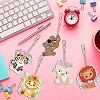 5Pcs DIY Diamond Painting Keychain Kits PW-WG59881-01-4