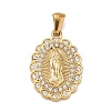 304 Stainless Steel Micro Pave Clear Cubic Zirconia Pendants CU-CBAF0F8-05A-G-1