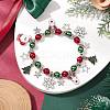 Christmas Theme Glass Beaded Stretch Bracelets BJEW-TA00549-2