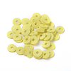 Flat Round Handmade Polymer Clay Beads sgCLAY-R067-8.0mm-22-4