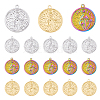 DICOSMETIC 24Pcs 3 Colors 201 Stainless Steel Pendants STAS-DC0014-05-1