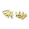 Rack Plating Brass Wave Oval Hoop Earrings EJEW-D055-17G-2