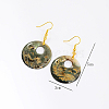 Fashionable Stainless Steel Flat Round Dangle Earrings VY4849-4