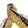 6 Yards 3 Colors Polyester Flower Printed Ribbon OCOR-A008-03A-2