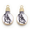 Printed Alloy Enamel Pendants ENAM-N056-178-11-2