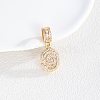 Brass Clear Cubic Zirconia European Dangle Charms LS-KK-R003-01G-09-1