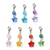 Glass Star Pendant Decorations HJEW-JM01151-1