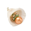Natural Shell & Round Glass Pendants PALLOY-MZ00912-04-3