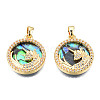 Brass Micro Pave Clear Cubic Zirconia Pendants KK-N233-403-2