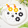 3 Pairs 3 Colors Acrylic Flower Dangle Stud Earrings EJEW-AN0001-36-7