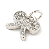 Rack Plating Brass Micro Pave Clear Cubic Zirconia Pendants KK-B093-01A-P-2