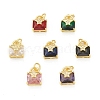 Rack Plating Brass Micro Pave Clear Cubic Zirconia Charms KK-C011-50G-1