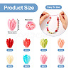 40Pcs 8 Colors Opaque Resin Flower Rose Beads RESI-TA0002-98-4