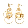 Brass Interlocking Rings Dangle Stud Earrings for Women EJEW-F281-09G-2