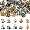 30Pcs 2 Style 5 Colors Glass Pendants PALLOY-YW00056-1