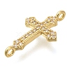 Brass Pave Clear Cubic Zirconia Connctor Charms KK-M101-02D-G02-2