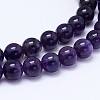 Natural Amethyst Round Bead Strands G-M212-8mm-01C-1