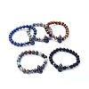 Natural Gemstone Stretch Beaded Bracelets BJEW-JB05174-1