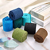 Beadthoven 7 Rolls 7 Colors Burlap & Linen Ribbon OCOR-BT0001-03-5