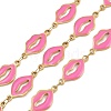 304 Stainless Steel Enamel Lip Link Chains CHS-K023-03G-04-1