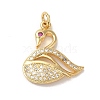 Rack Plating Brass Micro Pave Cubic Zirconia Pendants KK-K377-31G-1