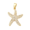 Brass Micro Pave Clear Cubic Zirconia Pendants KK-G542-02G-02-1