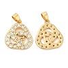 Brass Micro Pave Cubic Zirconia Pendants KK-P236-11G-1