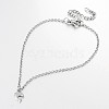 Tarnish Resistant Mixed Shape Stainless Steel Pendant Anklets AJEW-AN00104-2