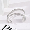 304 Stainless Steel Cuff Bangles for Women BJEW-B108-02P-3