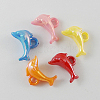 Opaque AB Color Acrylic Dolphin Charms X-SACR-R697-M5-1