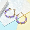 PVD Vacuum Plating 201 Stainless Steel Enamel Hoop Earrings for Women EJEW-B016-33D-1