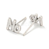 Rack Plated Word No Brass Stud Earrings for Women EJEW-Z048-10B-P-2