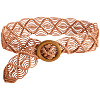 Cloth Woven Rhombus with Wood Chain Belts for Women AJEW-WH20019-125A-1