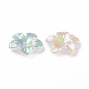 Rainbow Iridescent Plating Transparent Acrylic Bead Caps X-OACR-E013-07-3