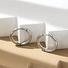 Tarnish Resistant 202 Stainless Steel Huggie Hoop Earrings EJEW-F111A-17mm-P-1