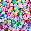 400Pcs Two Tone Opaque Acrylic Beads SACR-PA0001-19-1