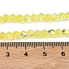 Electroplate Transparent Glass Beads Strands EGLA-K015-18F-4