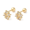 Square Bow Brass Micro Pave Clear Cubic Zirconia Cartilage Earrings EJEW-L289-03G-03-1