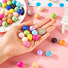 48Pcs 16 Colors Baking Paint Acrylic Beads MACR-TA0001-44-14