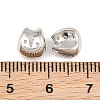 Brass Micro Pave Cubic Zirconia European Beads RB-CBAB488-03P-3