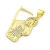 Rack Plating Brass Micro Pave Clear Cubic Zirconia Pendants KK-B091-30G-06-2