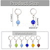 Cat Eye Effect Glass Bead Charm Locking Stitch Markers HJEW-PH01725-2