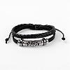 Adjustable Multi-strand Leather Cord Bracelets BJEW-D423-07A-1